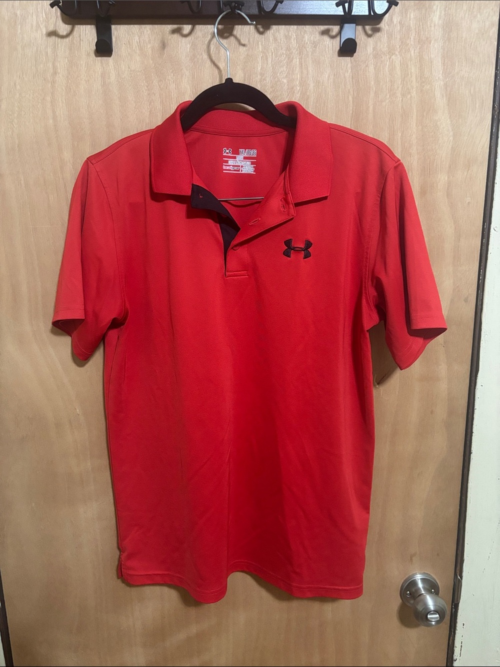 Under Armour Youth XL Red Performance Polo with Black Logo